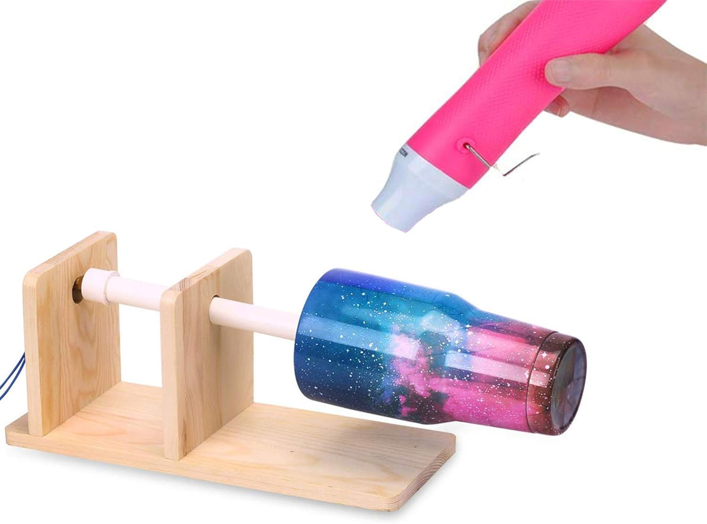Pink Heat Gun for Crafts and (24-Pack) Easter Eggs Life-Size Wooden Egg for Painting V1258-DP02-C-924