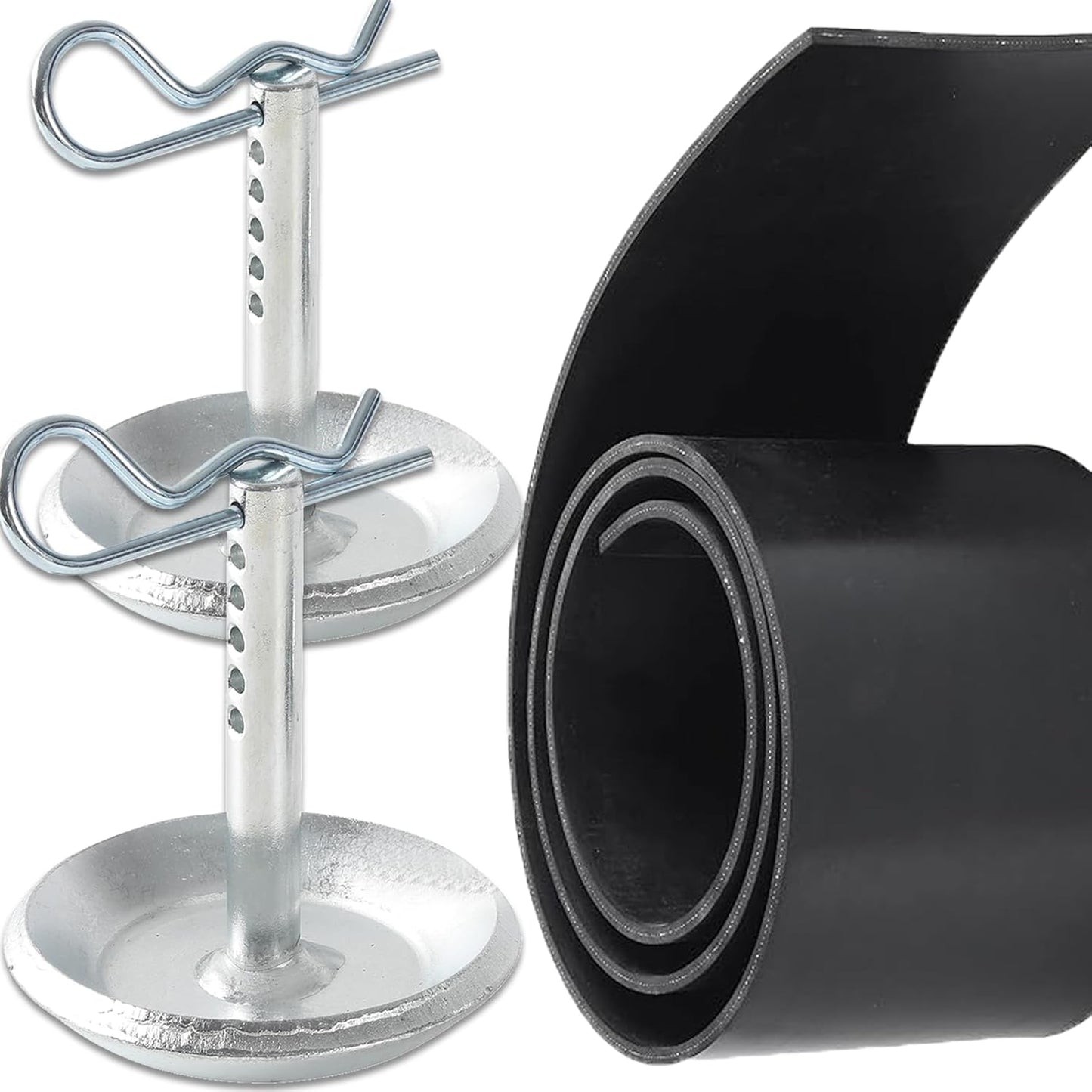 Replacement Polaris Snow Plow Skid Shoes and Universal Rubber Flap V1258-DP02-C-925