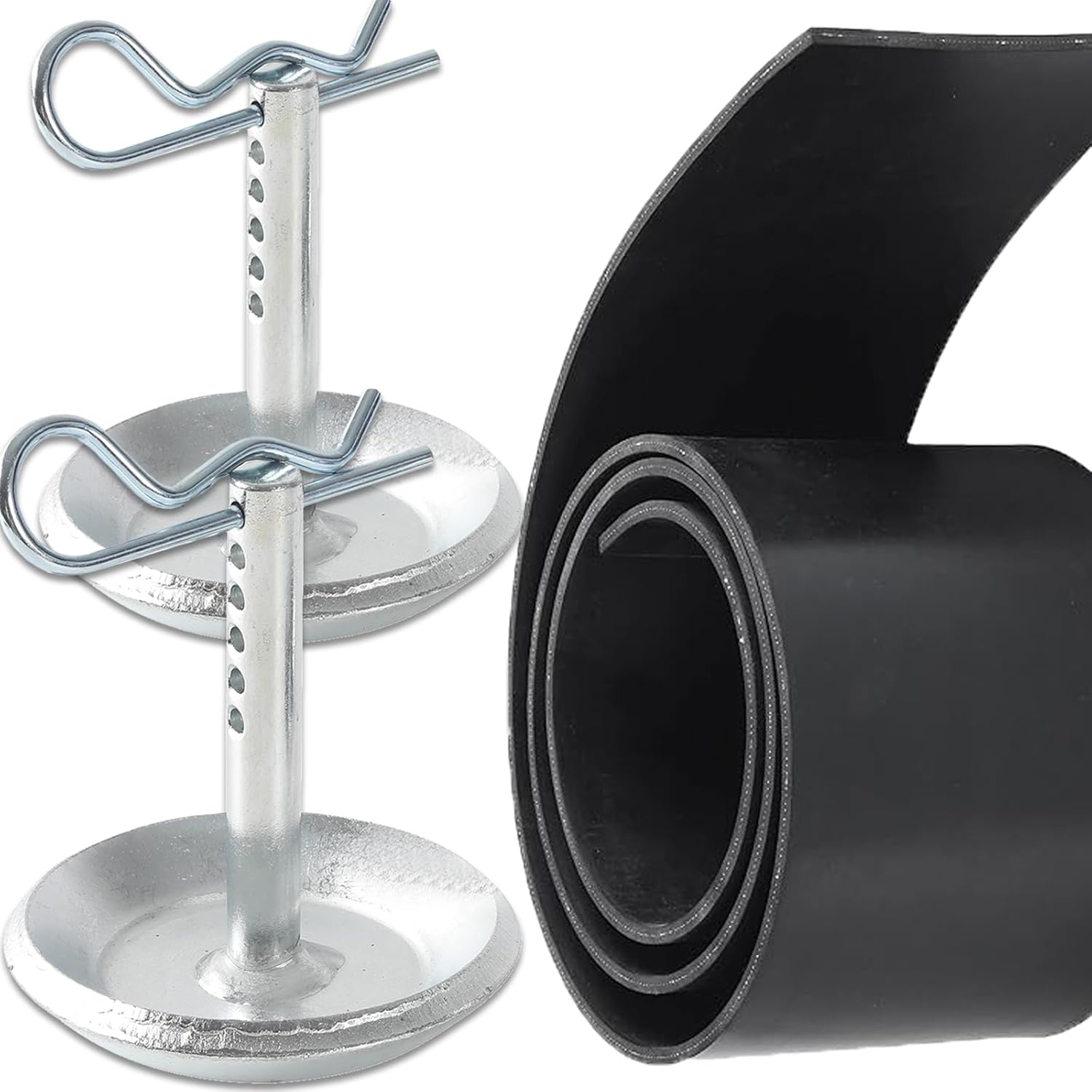 Replacement Polaris Snow Plow Skid Shoes and Universal Rubber Flap V1258-DP02-C-925