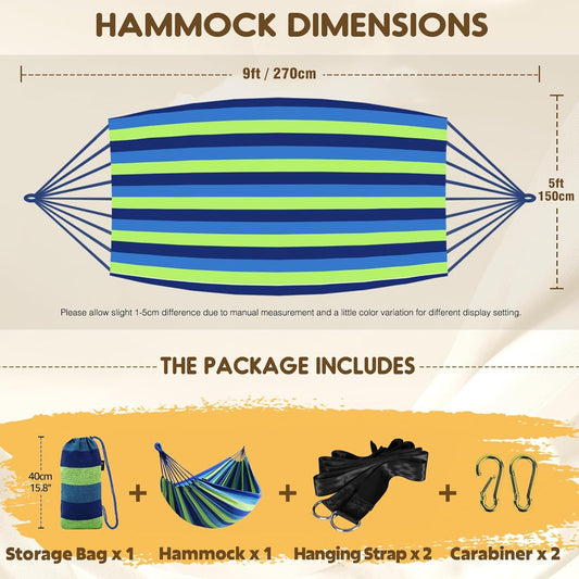 Cotton Hammock Portable Camping Hammocks for Hanging Sturdy Garden Comfortable Fabric Hammock with Tree V1258-DP02-C-930