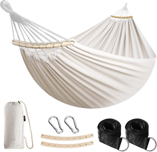 Garden Cotton Hammock Comfortable Fabric Hammock with Spreader Bar Sturdy Hammocks Up to 450lbs Portable V1258-DP02-C-931