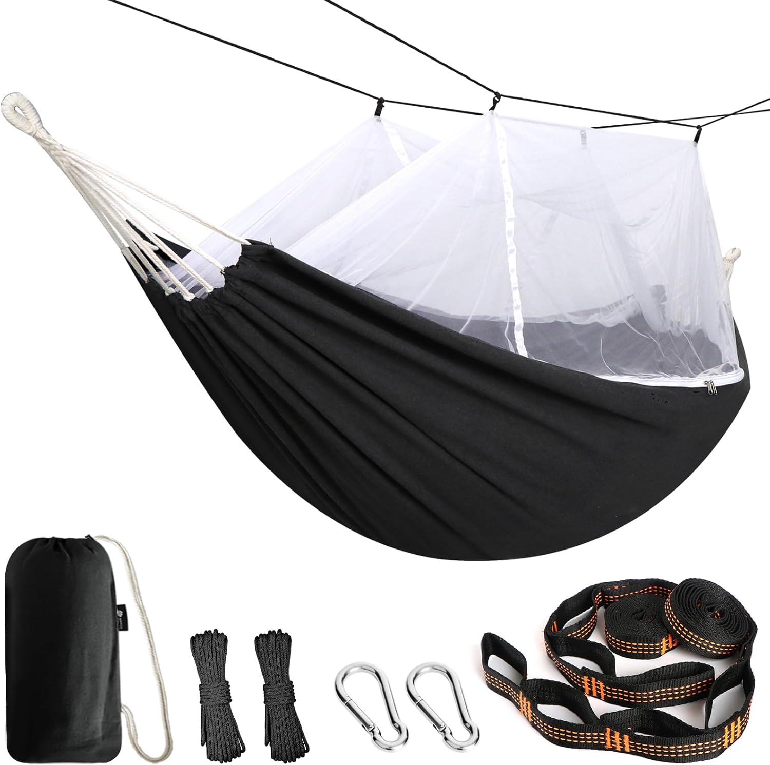 Camping Hammock with Mosquito Netting and Tree Straps - Sturdy Up to 450lbs for Outdoor, Backyard, V1258-DP02-C-932