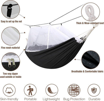 Camping Hammock with Mosquito Netting and Tree Straps - Sturdy Up to 450lbs for Outdoor, Backyard, V1258-DP02-C-932