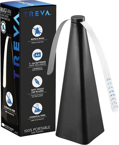 Bug Fan Fly Deterrent with Holographic Blades to Clear Bugs, Mosquitoes, and Flies, Battery Powered Fly Fan 4 V1258-DP02-C-934