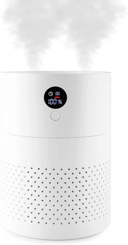 Portable Cool Mist Humidifier 2 Liter Capacity Rechargeable Battery Powered 2 Misting Modes Led Display Panel V1258-DP02-C-937