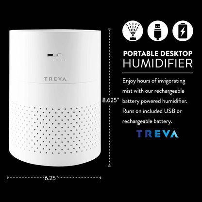 Portable Cool Mist Humidifier 2 Liter Capacity Rechargeable Battery Powered 2 Misting Modes Led Display Panel V1258-DP02-C-937