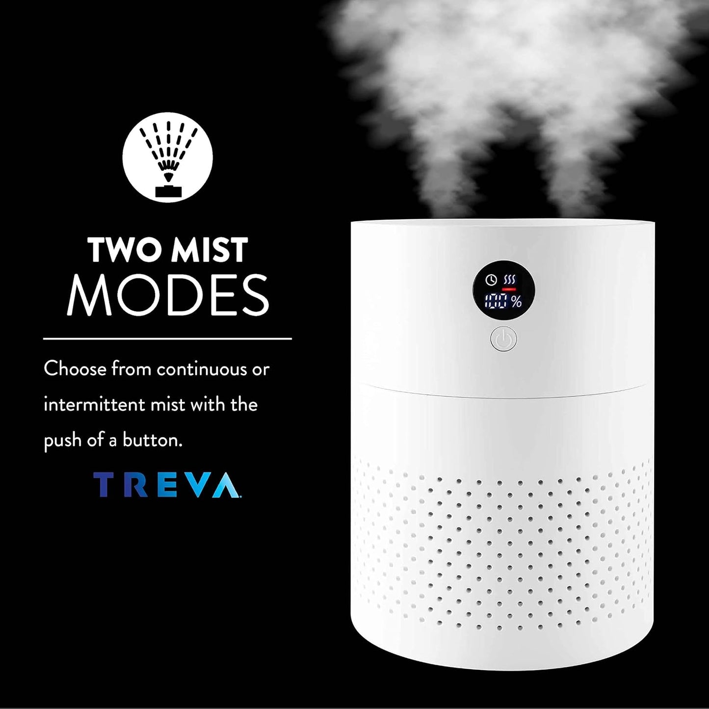 Portable Cool Mist Humidifier 2 Liter Capacity Rechargeable Battery Powered 2 Misting Modes Led Display Panel V1258-DP02-C-937