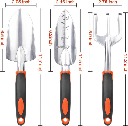Garden Tools Set, 3 Pack Heavy Duty Gardening Tools Set + Trimmer Shoulder Strap for Weed, Adjustable V1258-DP02-C-941