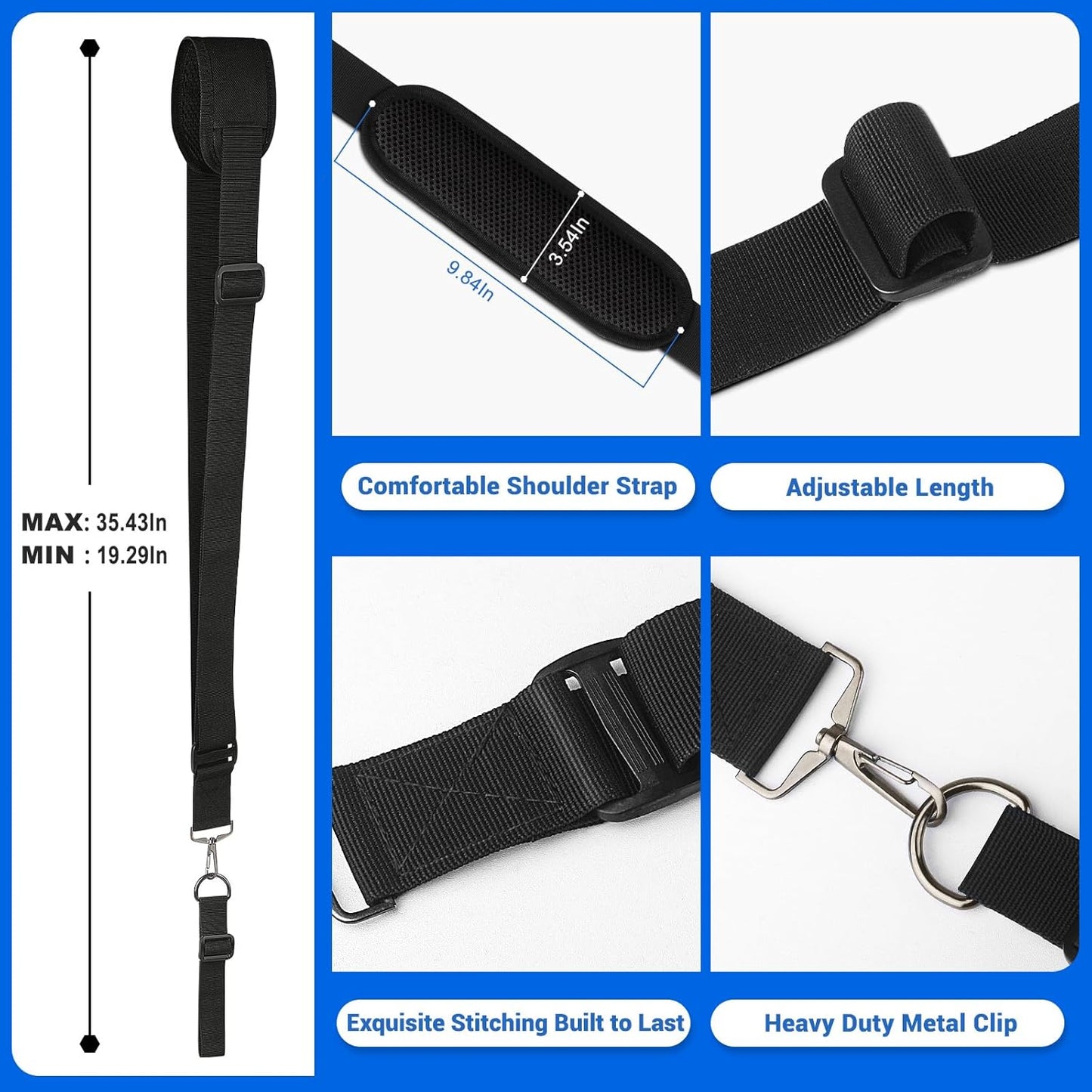 Garden Tools Set, 3 Pack Heavy Duty Gardening Tools Set + Trimmer Shoulder Strap for Weed, Adjustable V1258-DP02-C-941