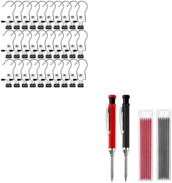 Laundry Hooks Hanging Clips Clothes Pins Closet Hanger Organizer + 2 Pack Carpenter Pencils Mechanical V1258-DP02-C-945