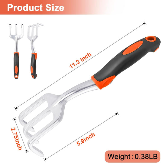 Hand Rake Garden Tool, Heavy Duty Hand Cultivators for Gardening + Garden Tools Sets, Gardening Tool Set with V1258-DP02-C-947