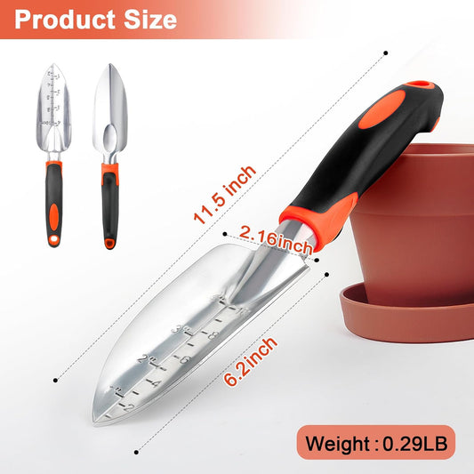 Garden Shovel Trowel Garden Tool with Measurement Mark + Garden Tools Sets, Gardening Tool Set with 39.3 in V1258-DP02-C-948