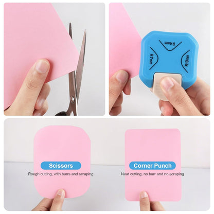 Paper Corner Rounder Punch, Corner Punch Corner Cutter Rounder for Cardstock + Snap Button Kit with Snaps V1258-DP02-C-951