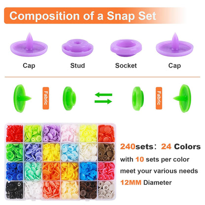 Single Hole Punch 1/4" Paper Hole Puncher for Crafts, One Hole Puncher + Snap Button Kit with Snaps Pliers, V1258-DP02-C-952