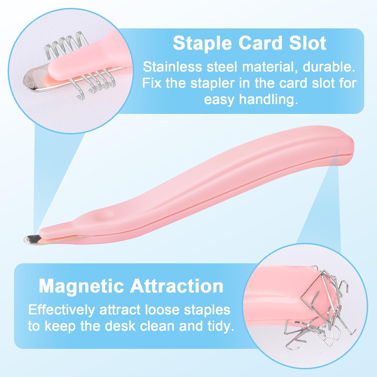4 Pack Magnetic Staple Remover Tools, Professional Stapler Removers + Snap Button Kit with Snaps Pliers, 240 V1258-DP02-C-953