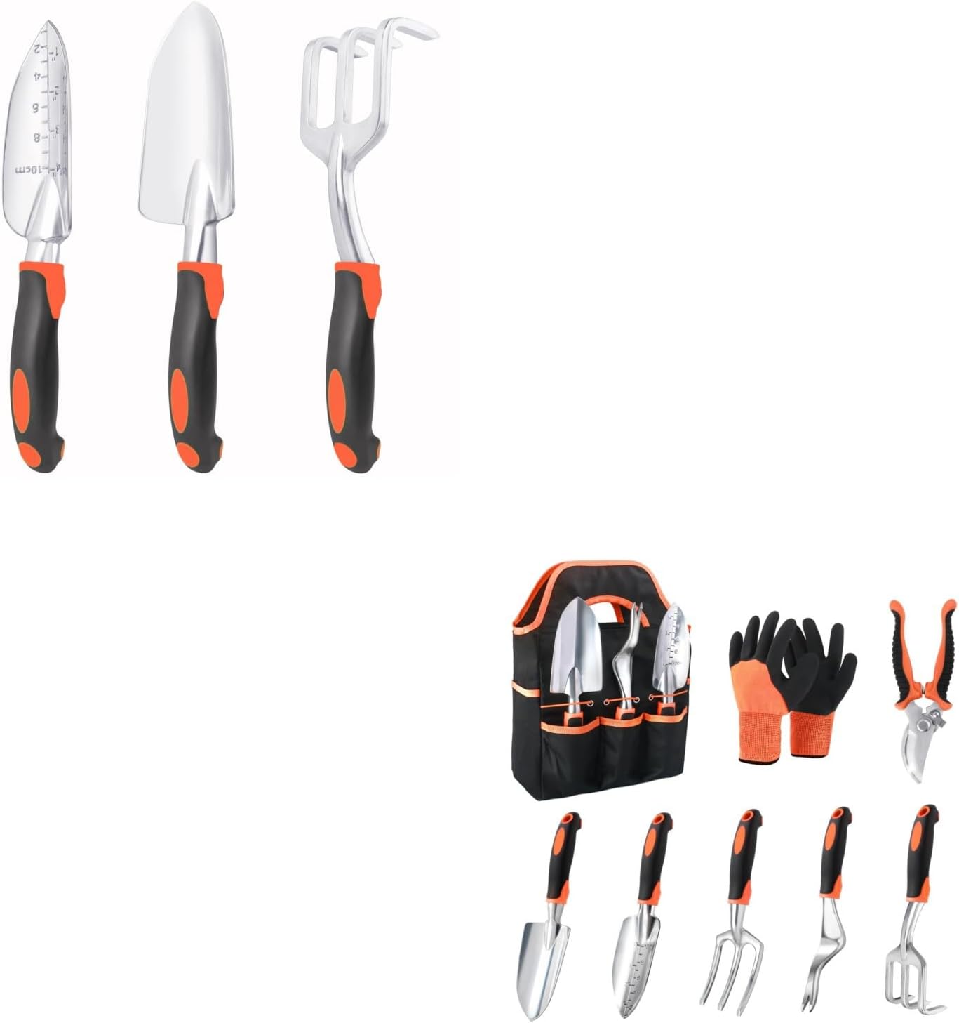 Garden Tools Set, 3 Pack Heavy Duty Gardening Tools Set + Garden Tools Set, 8 Piece Gardening Tools Set with V1258-DP02-C-959