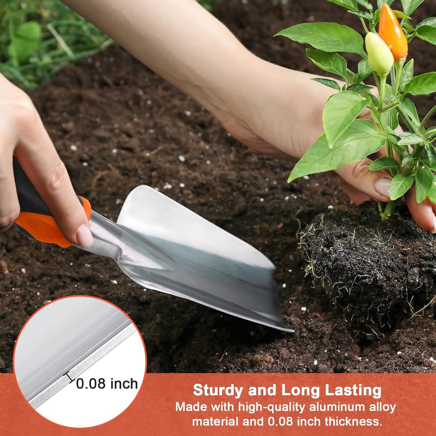 Garden Tools Set, 3 Pack Heavy Duty Gardening Tools Set + Garden Tools Set, 8 Piece Gardening Tools Set with V1258-DP02-C-959