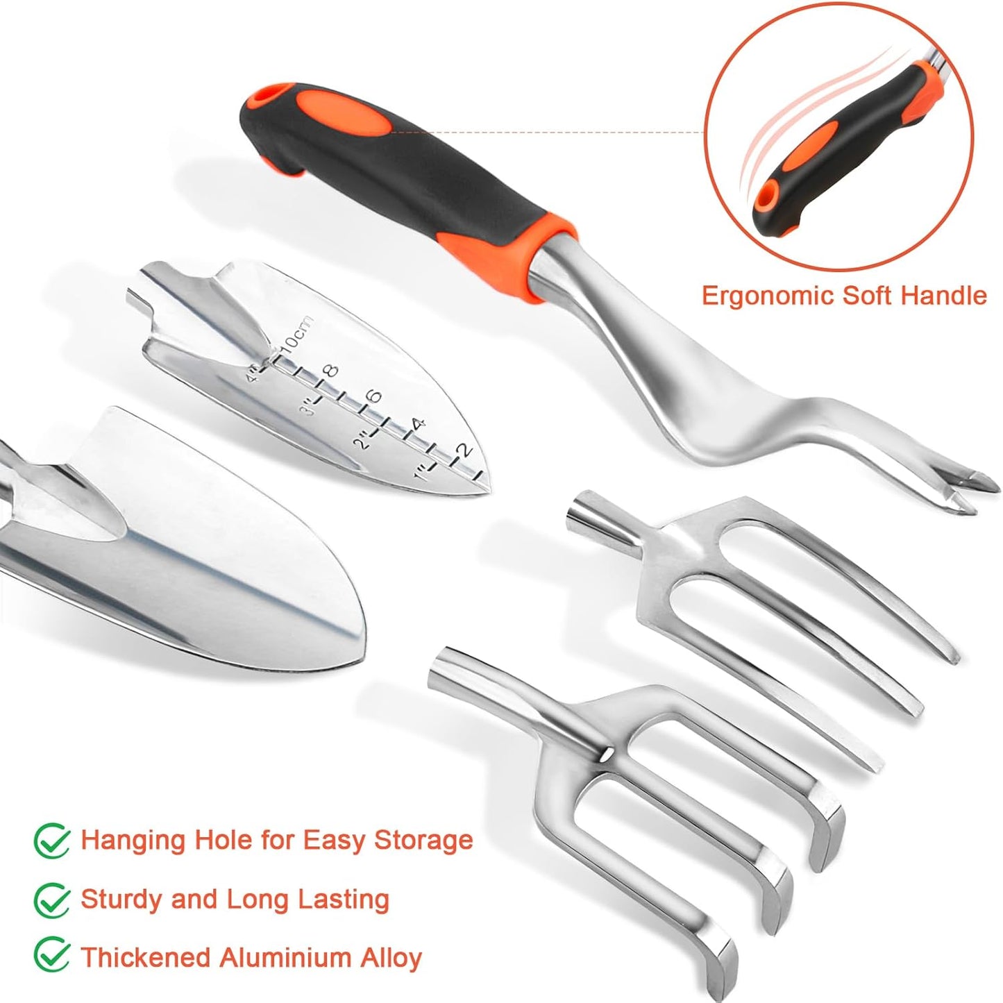 Garden Tools Set, 3 Pack Heavy Duty Gardening Tools Set + Garden Tools Set, 8 Piece Gardening Tools Set with V1258-DP02-C-959