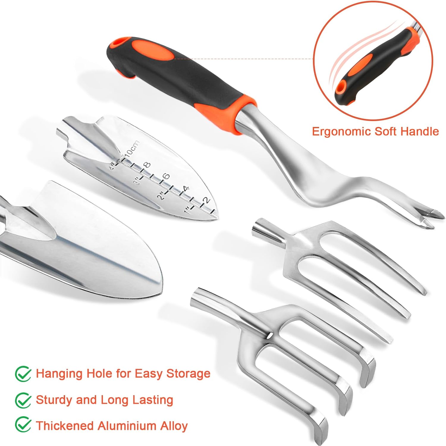 Garden Tools Set, 3 Pack Heavy Duty Gardening Tools Set + Garden Tools Set, 8 Piece Gardening Tools Set with V1258-DP02-C-959