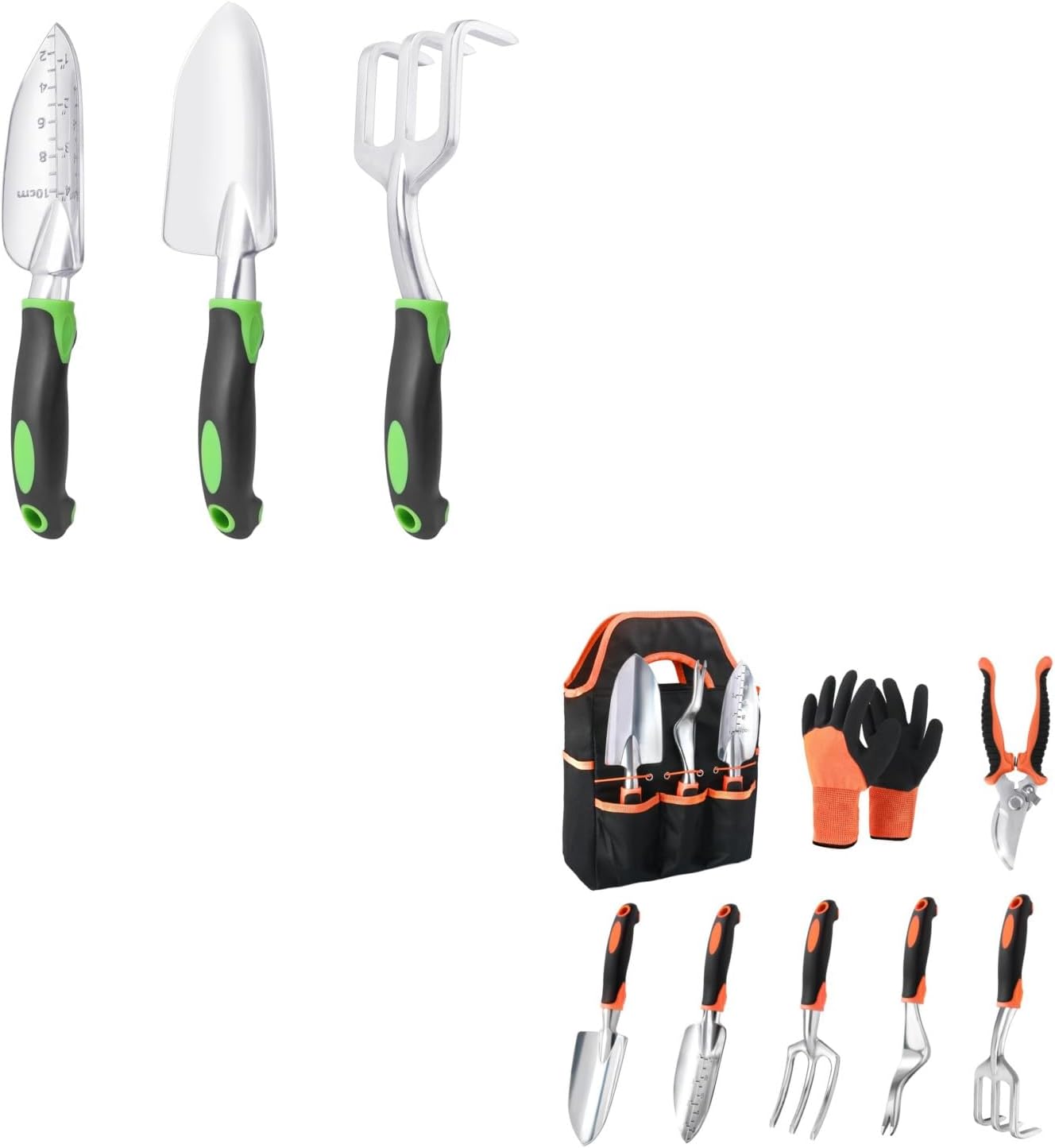 Garden Tools Set, 3 Pack Heavy Duty Gardening Tools Set + Garden Tools Set, 8 Piece Gardening Tools Set with V1258-DP02-C-961