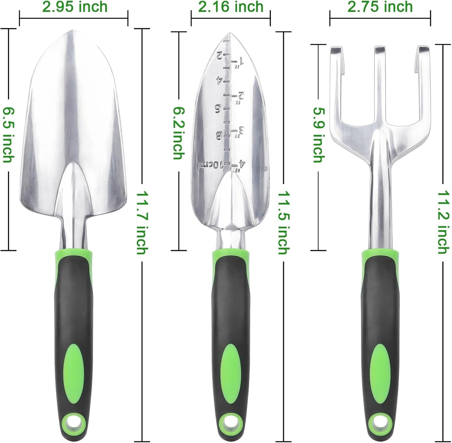 Garden Tools Set, 3 Pack Heavy Duty Gardening Tools Set + Garden Tools Set, 8 Piece Gardening Tools Set with V1258-DP02-C-961