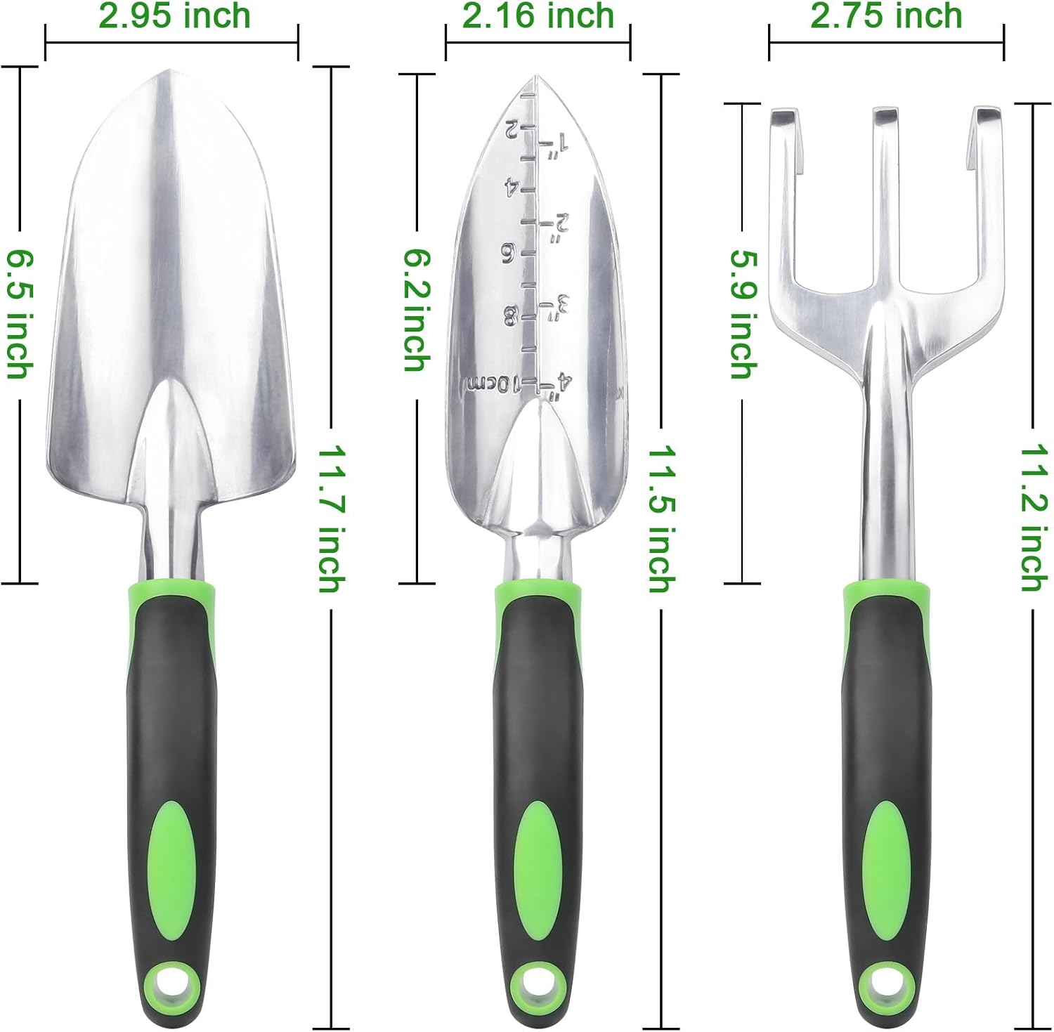 Garden Tools Set, 3 Pack Heavy Duty Gardening Tools Set + Garden Tools Set, 8 Piece Gardening Tools Set with V1258-DP02-C-961