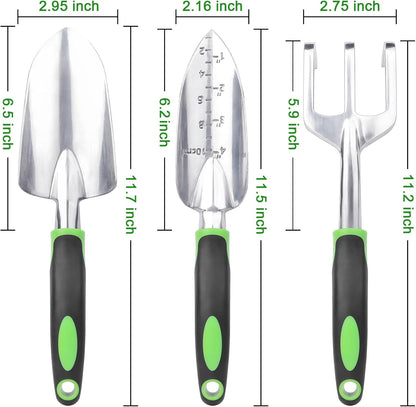 Garden Tools Set, 3 Pack Heavy Duty Gardening Tools Set + Garden Tools Set, 8 Piece Gardening Tools Set with V1258-DP02-C-961