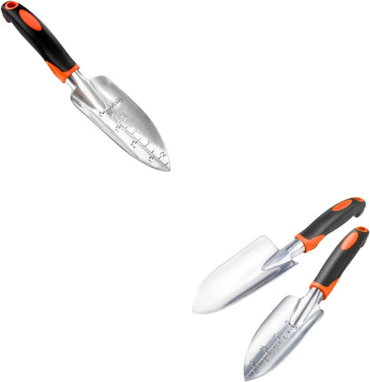 Garden Shovel Trowel Garden Tool with Measurement Mark + 2 Pack Heavy Duty Gardening Tools Set V1258-DP02-C-966