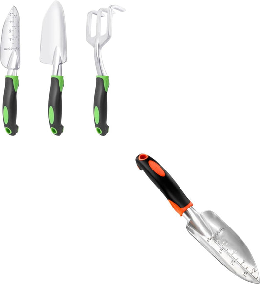 Garden Tools Set, 3 Pack Heavy Duty Gardening Tools Set Include Garden Shovel + Garden Shovel Trowel Garden V1258-DP02-C-971