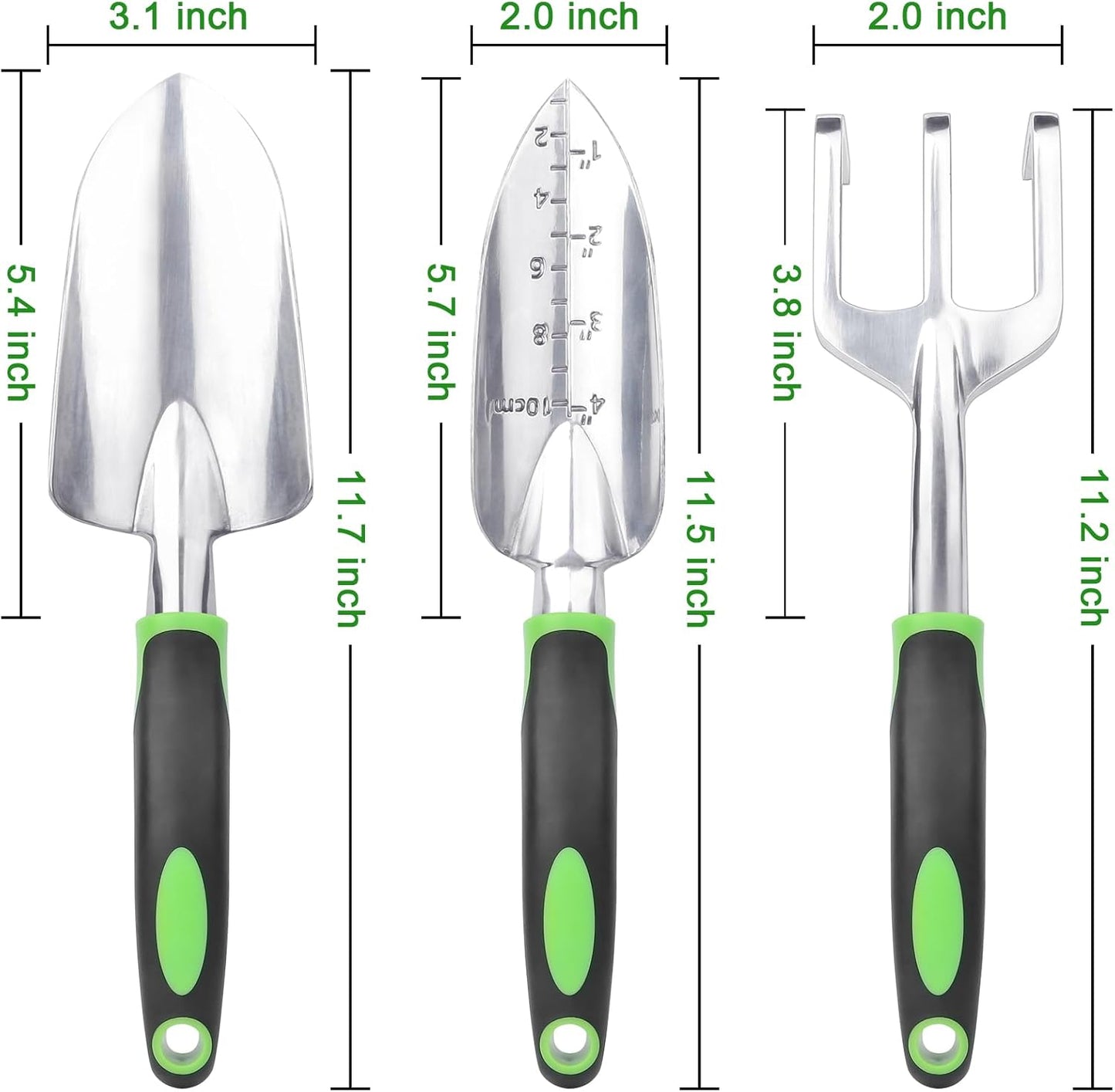 Garden Tools Set, 3 Pack Heavy Duty Gardening Tools Set Include Garden Shovel + Garden Tool Set, 2 Pack Heavy V1258-DP02-C-973