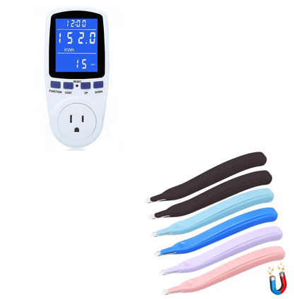Upgraded Watt Power Meter Plug Home Electrical Usage Monitor Consumption + 6 Pack Magnetic Staple Remover V1258-DP02-C-978