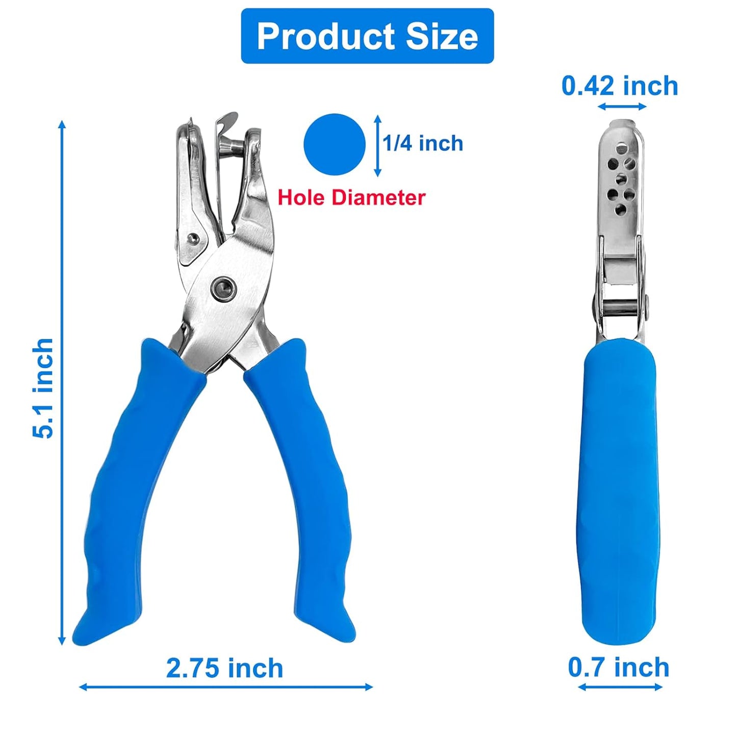 Craft Hole Punch, Kids Hole Punch, Earring Punch Card Tool, Handheld Hole Puncher+ 4 Piece Wood Chisel Sets V1258-DP02-C-985