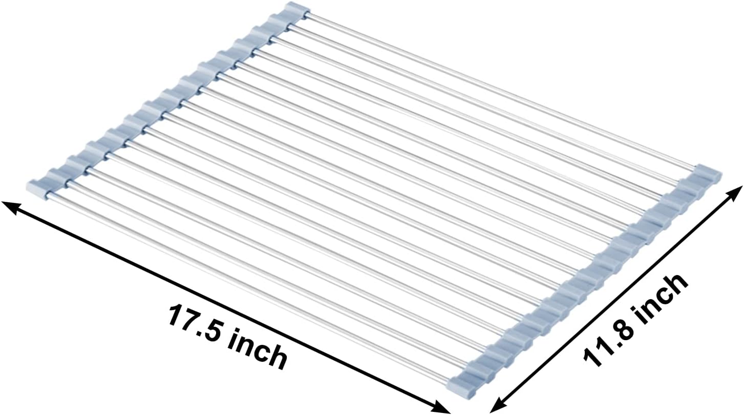 Over The Sink Dish Drying Rack, Foldable Dish Drainer, Gray +Aluminum Alloy Lawn and Garden Hand Tools for V1258-DP02-C-988