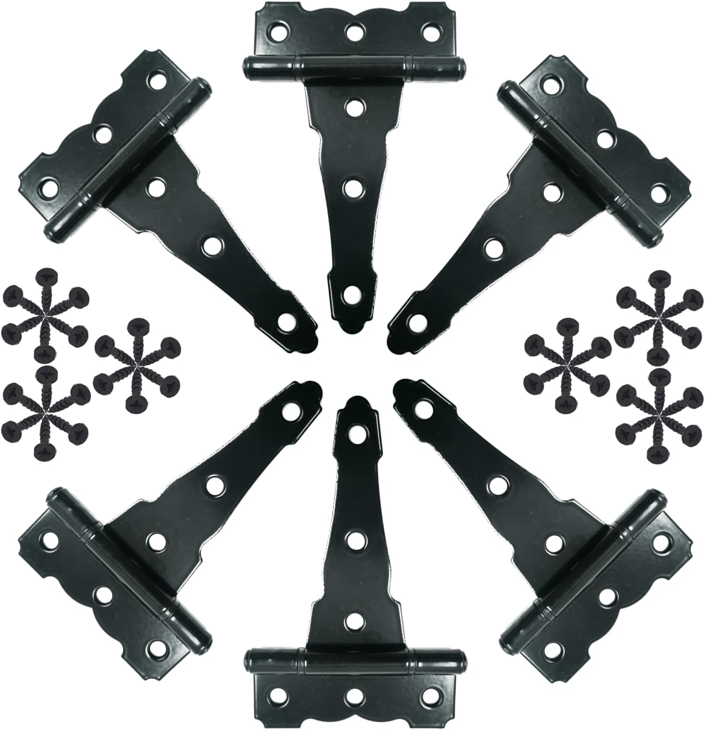 4 inch Strap Hinges - Heavy Duty, Rustproof, Classic Antique Shed Door Hinges (6, 4 inch) V1258-DP02-C-99