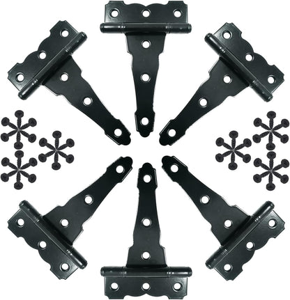4 inch Strap Hinges - Heavy Duty, Rustproof, Classic Antique Shed Door Hinges (6, 4 inch) V1258-DP02-C-99