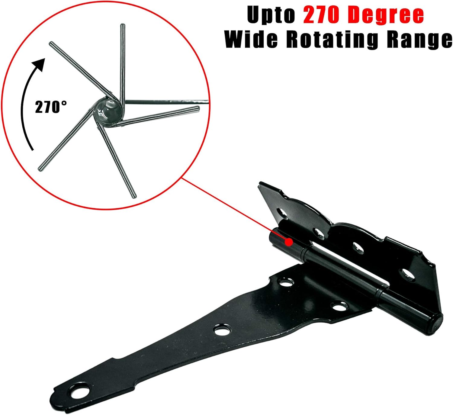 4 inch Strap Hinges - Heavy Duty, Rustproof, Classic Antique Shed Door Hinges (6, 4 inch) V1258-DP02-C-99