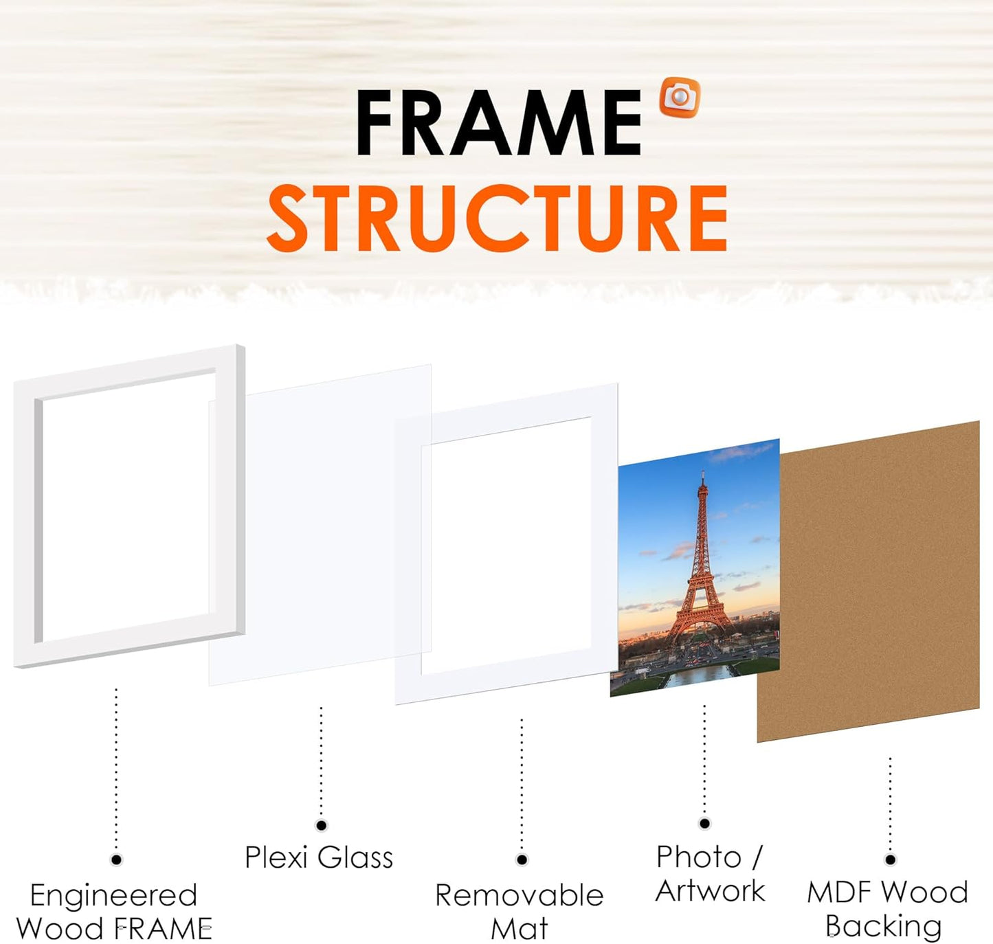 White 8x10 Picture Frame&8.5x11 Diploma Frame, Black Picture Frame With Clear Plexiglass, 2 Pack Certificate V1258-DP02-C-992