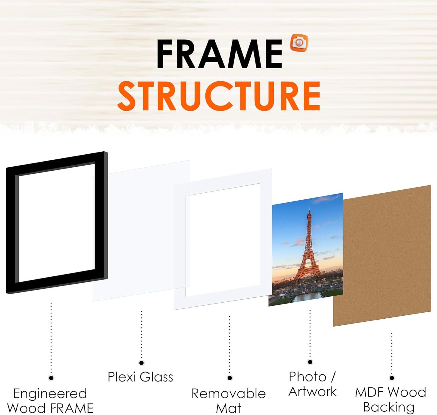 8x10 Picture Frame Set of 2 & 11x14 Picture Frames Collage Wall Decor V1258-DP02-C-995