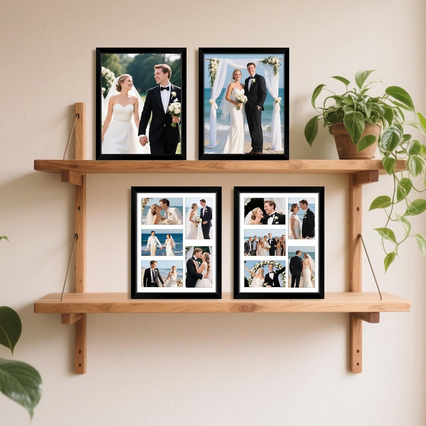 8x10 Picture Frame Set of 2 & 11x14 Picture Frames Collage Wall Decor V1258-DP02-C-995