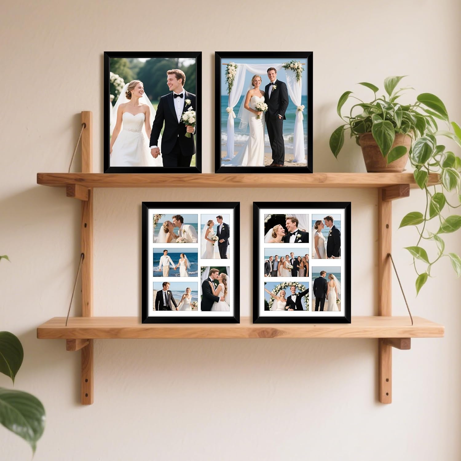 8x10 Picture Frame Set of 2 & 11x14 Picture Frames Collage Wall Decor V1258-DP02-C-995