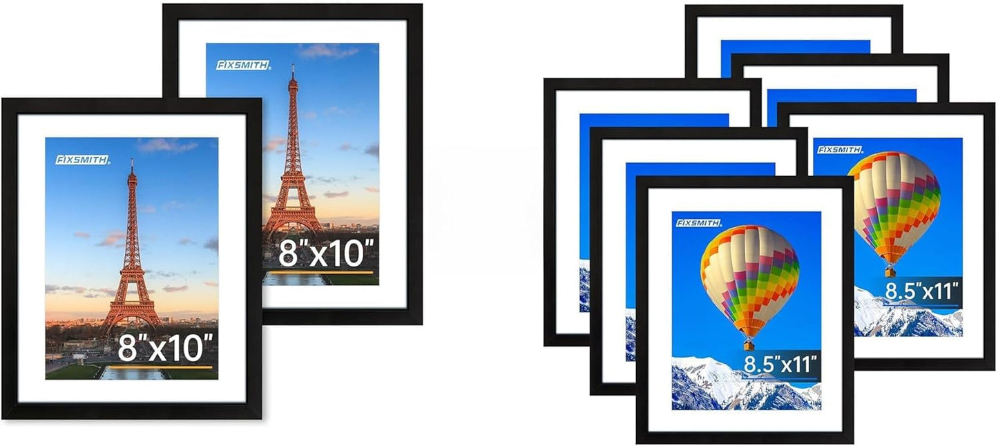 8x10 Picture Frame Set of 2 & 8.5x11 Picture Frame Bulk-6 Pack V1258-DP02-C-996
