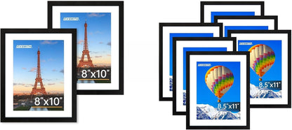 8x10 Picture Frame Set of 2 & 8.5x11 Picture Frame Bulk-6 Pack V1258-DP02-C-996