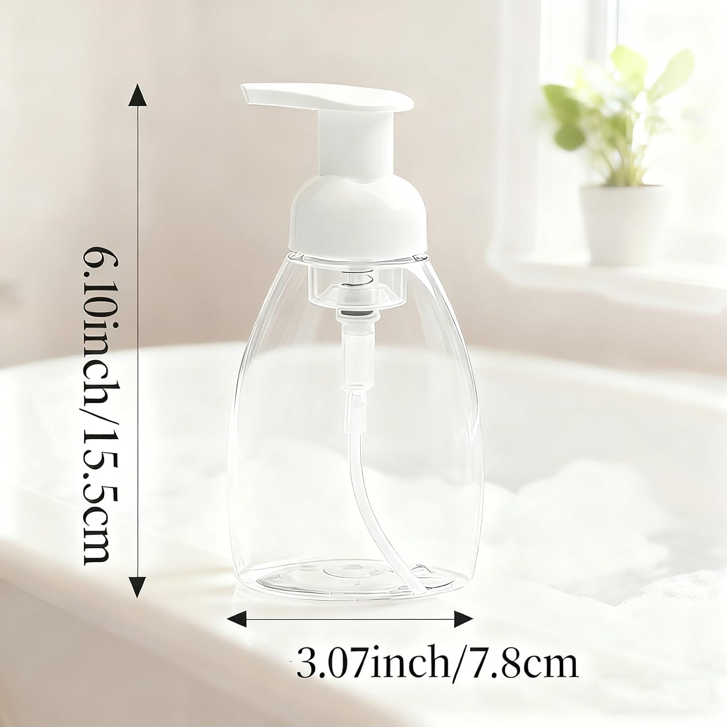 2-Pack Foaming Soap Dispenser Pump Bottles,Foam Hand Soap Dispenser with Refillable Plastic Container for V1258-DP02-D-1