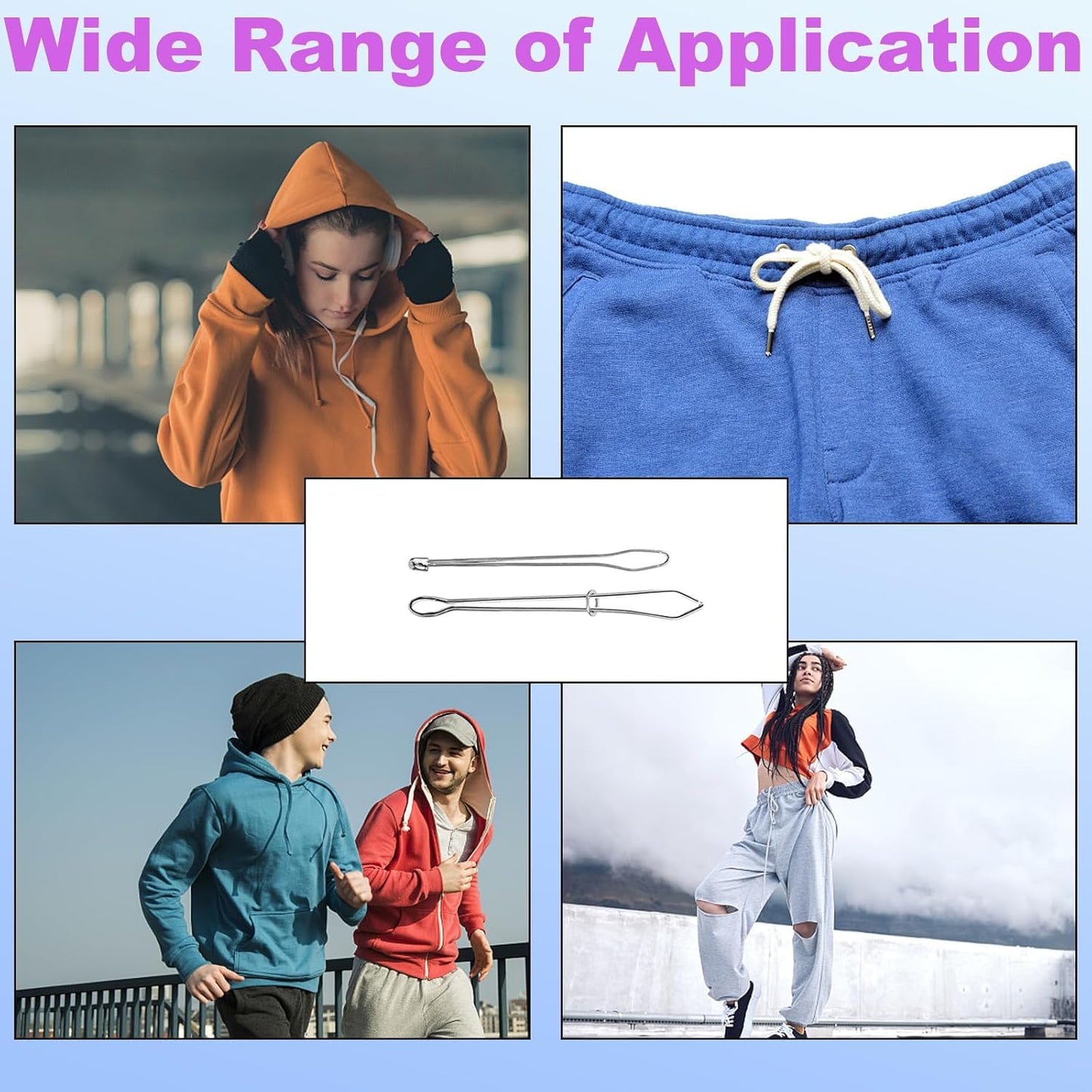 4 Pcs Bodkin Drawstring Threaders,Metal Drawstring Threader Tweezers Easy Quick Insert Drawstring DIY Rope V1258-DP02-D-100