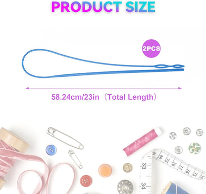 2 Pcs Plastic Flexible Drawstring Threader,58.2cm/23in Hoodie String Threader Drawstring Replacement Quick & V1258-DP02-D-103