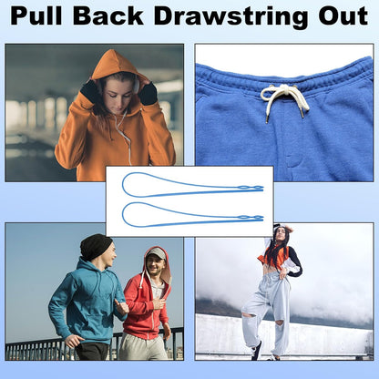 2 Pcs Plastic Flexible Drawstring Threader,58.2cm/23in Hoodie String Threader Drawstring Replacement Quick & V1258-DP02-D-103