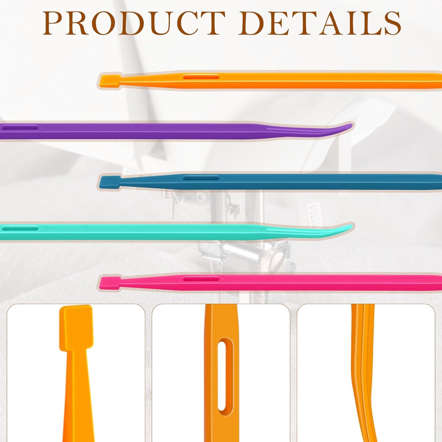 Drawstring Threader Tool,5Pcs Purple Thang Sewing Tool with Storage Bag Plastic Sewing Stiletto Tool Rope V1258-DP02-D-107