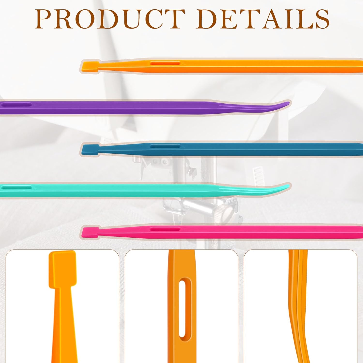 Drawstring Threader Tool,5Pcs Purple Thang Sewing Tool with Storage Bag Plastic Sewing Stiletto Tool Rope V1258-DP02-D-107