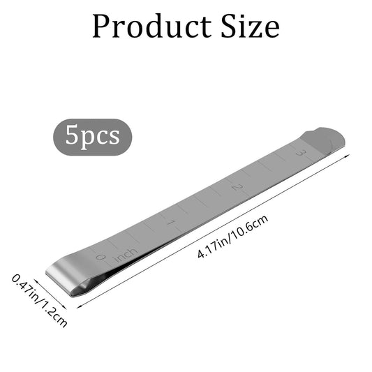 5Pcs Sewing Clips,Stainless Steel Hemming Clips with 3 Inch Scale Sewing Ruler Metal Sewing Clip for Fabric V1258-DP02-D-113