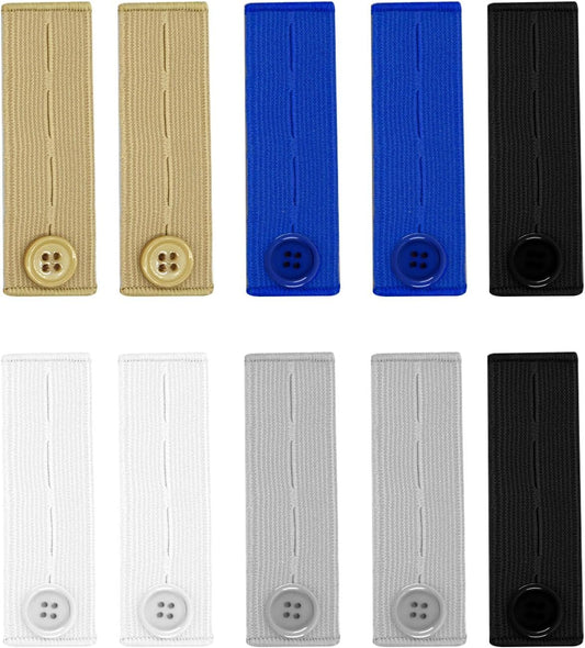 10Pcs Button Extenders for Jeans,Waistband Extenders for Women Men Pants Elastic Band Pants Button Extender V1258-DP02-D-115